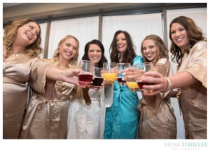 bridemaids toasting